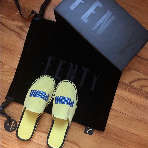 Puma X Fenty Women ESPADRILLE RIHANNA SLIPPERS SLIDES YEL/BLU/BL Women’s 6.5 - Picture 4 of 8